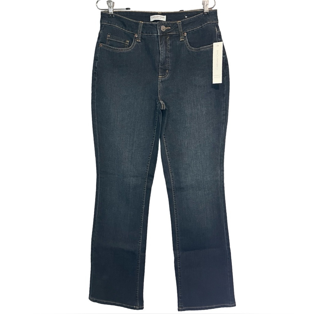 Coldwater Creek Natural Waist Boot Cut Jeans Dark Indigo size 8 Misses